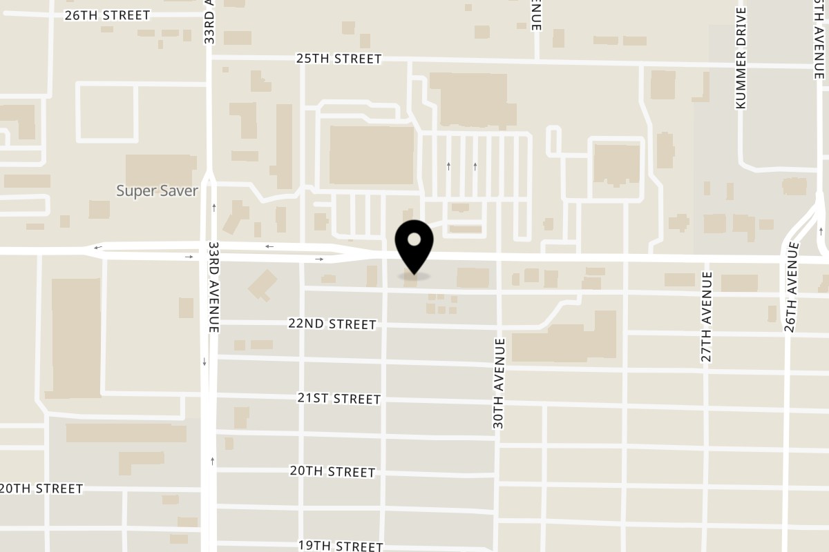 Map showing the location of Fuego Mexican Grill LLC on 3019 23rd St in Columbus